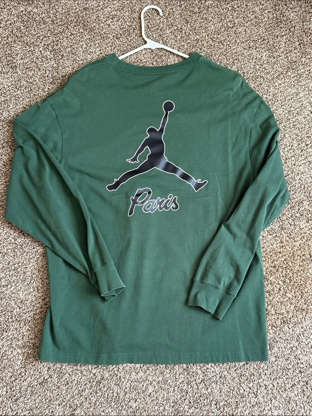 Jordan Long Sleeve 'Paris' Tee - Forest Green